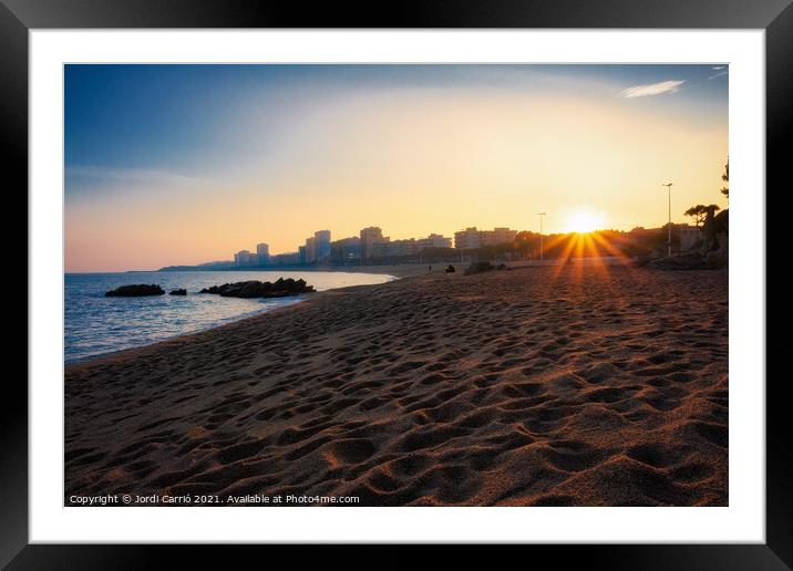 Sunset in Platja d'Aro, Costa Brava - Glamor Edition Framed Mounted Print by Jordi Carrio