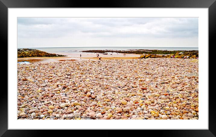 Sidmouth Pebbles And Sand Framed Mounted Print by Peter F Hunt