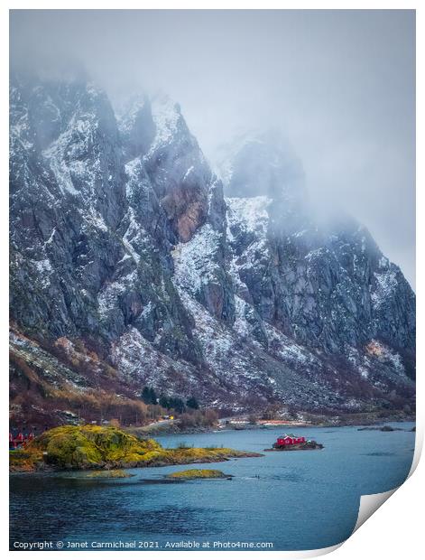 Norwegian Mountains Print by Janet Carmichael
