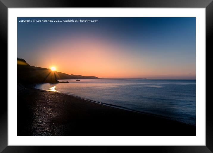 "A Serene Sunrise on Plaidy Beach" Framed Mounted Print by Lee Kershaw