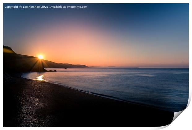 "A Serene Sunrise on Plaidy Beach" Print by Lee Kershaw