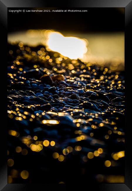 "Golden Serenity: A Coastal Meditation" Framed Print by Lee Kershaw