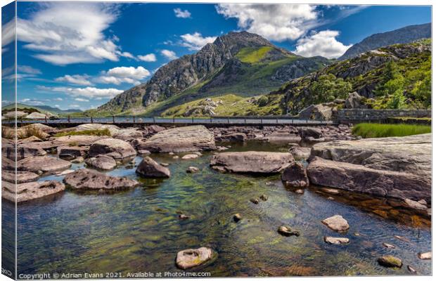 Tryfan Mountain Wales  Canvas Print by Adrian Evans