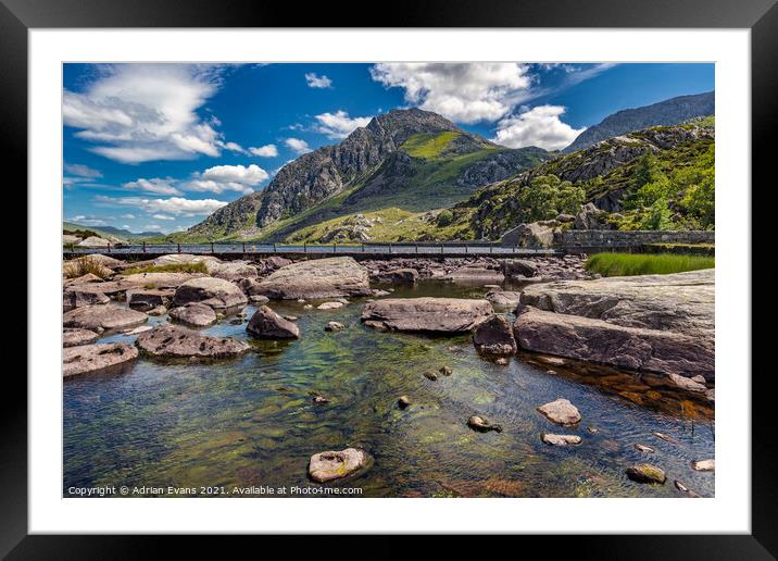 Tryfan Mountain Wales  Framed Mounted Print by Adrian Evans