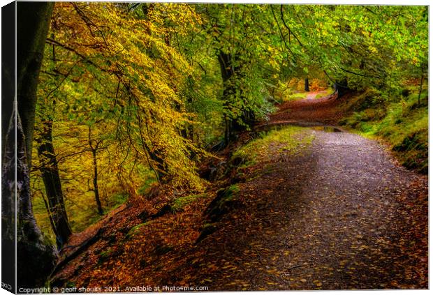 Autumn in the Goyt Valley, Derbyshire Canvas Print by geoff shoults
