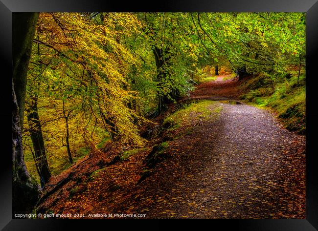 Autumn in the Goyt Valley, Derbyshire Framed Print by geoff shoults