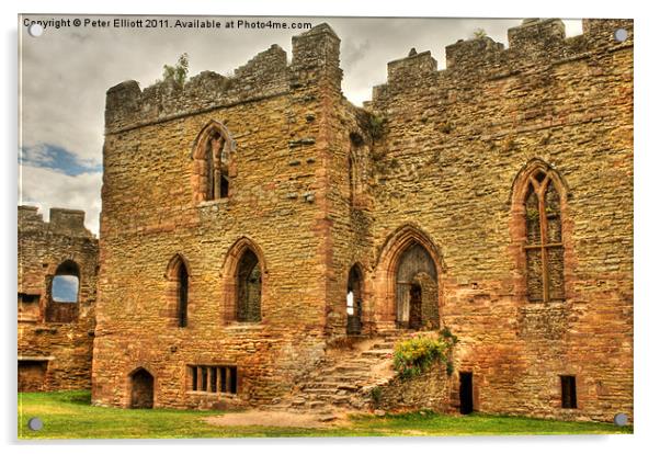Ludlow Castle (2) - Shropshire Acrylic by Peter Elliott 