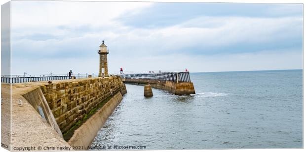 Whitby West Pier Canvas Print by Chris Yaxley