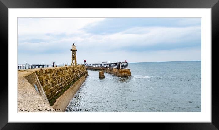 Whitby West Pier Framed Mounted Print by Chris Yaxley