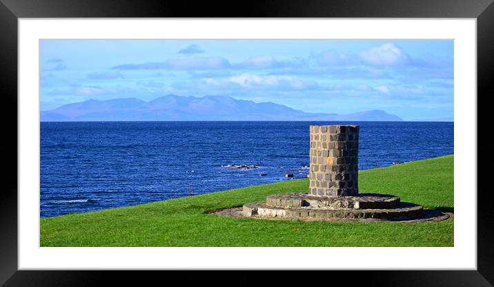 Troon ballast bank view to Arran Framed Mounted Print by Allan Durward Photography