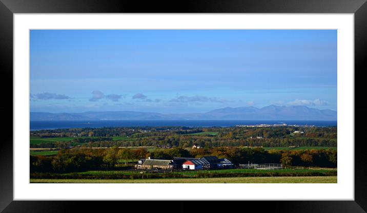 Ayrshire farm buildings, view over Firth of Clyde Framed Mounted Print by Allan Durward Photography