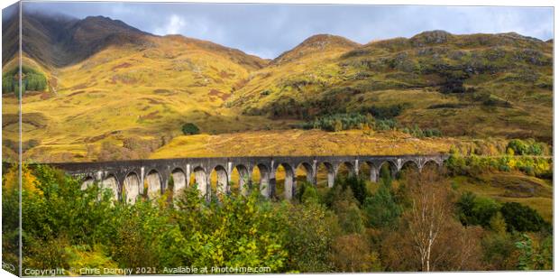 Glenfinnan Viaduct in the Scottish Highlands, UK Canvas Print by Chris Dorney