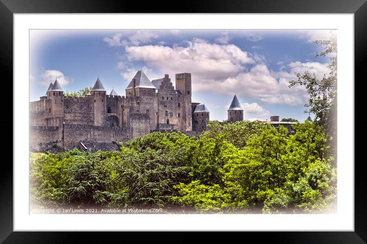 The Citadel of Carcassonne Framed Mounted Print by Ian Lewis