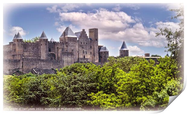 The Citadel of Carcassonne Print by Ian Lewis