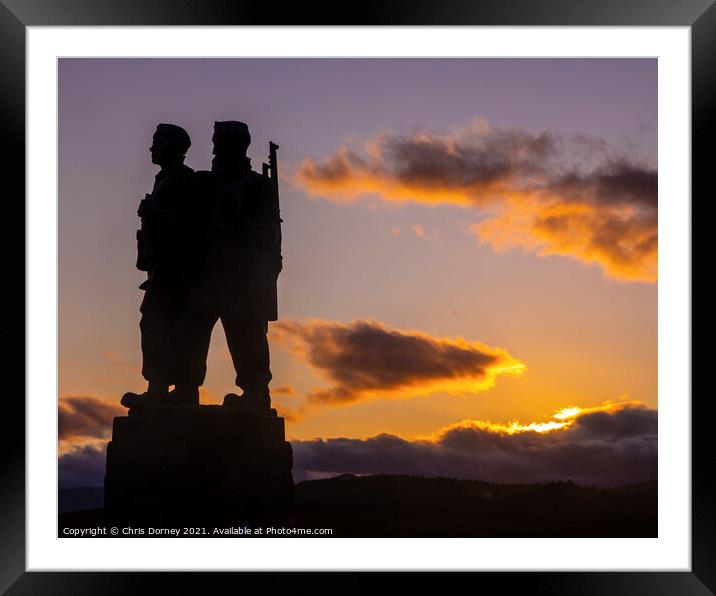 The Commando Memorial in the Scottish Highlands, UK Framed Mounted Print by Chris Dorney