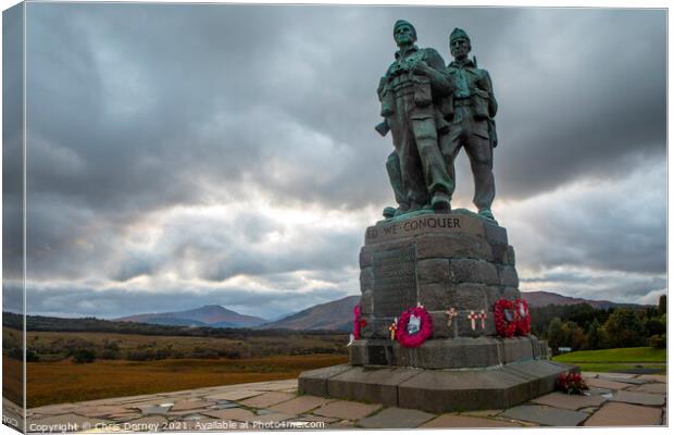 The Commando Memorial in the Scottish Highlands, UK Canvas Print by Chris Dorney