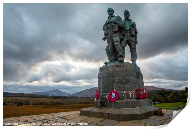 The Commando Memorial in the Scottish Highlands, UK Print by Chris Dorney