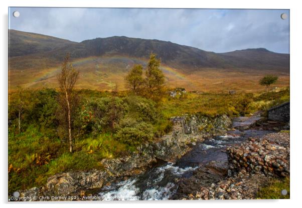 Rainbow in Glencoe, Scotland Acrylic by Chris Dorney