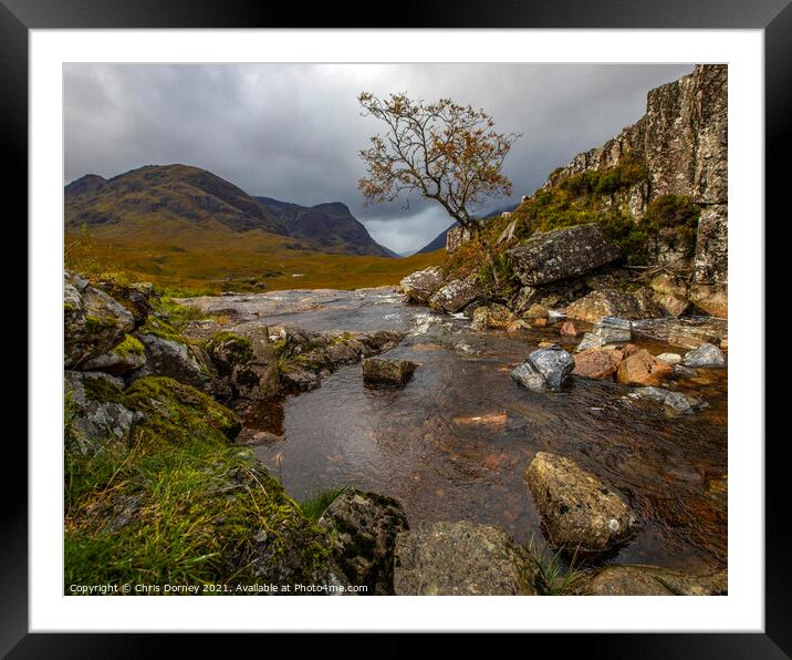 Glencoe Valley in the Scottish Highlands, UK Framed Mounted Print by Chris Dorney