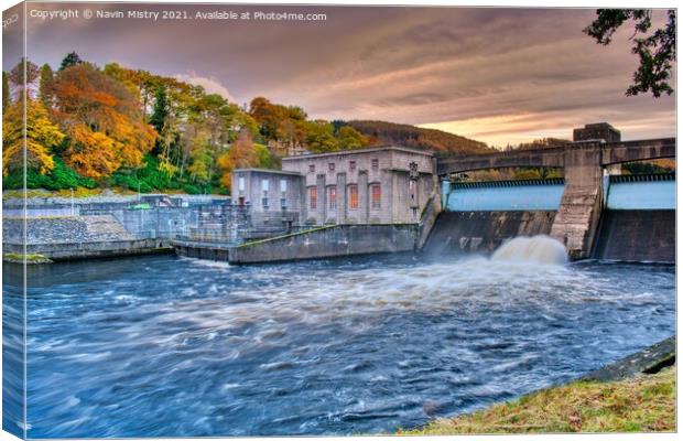 Pitlochry Hydroelectric Dam, Perthshire Canvas Print by Navin Mistry
