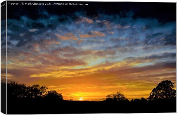 Radiant Sunset over Staffordshire Canvas Print by Mark Chesters