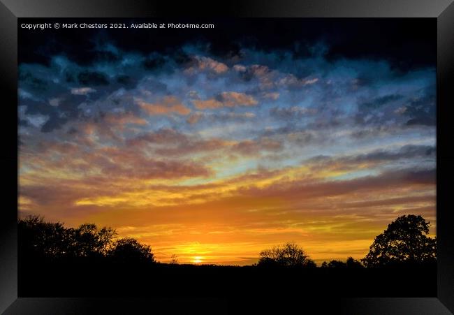 Radiant Sunset over Staffordshire Framed Print by Mark Chesters