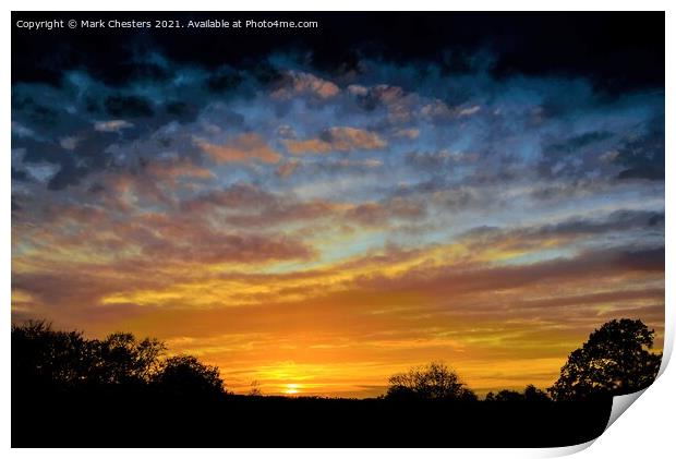Radiant Sunset over Staffordshire Print by Mark Chesters