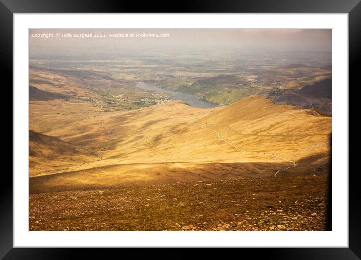 Snowdon north Wales, as the sun was setting over the mountains  Framed Mounted Print by Holly Burgess
