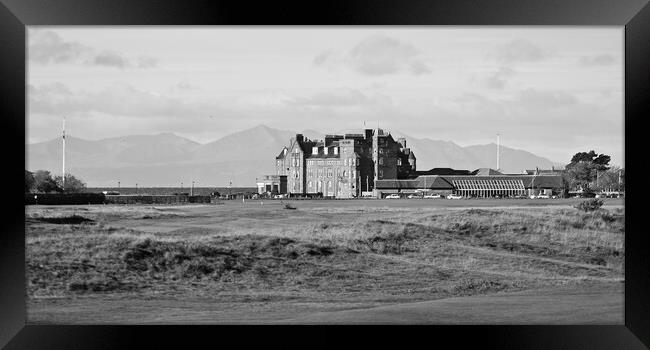Marine Hotel Troon and majestic Arran Framed Print by Allan Durward Photography