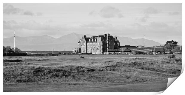 Marine Hotel Troon and majestic Arran Print by Allan Durward Photography