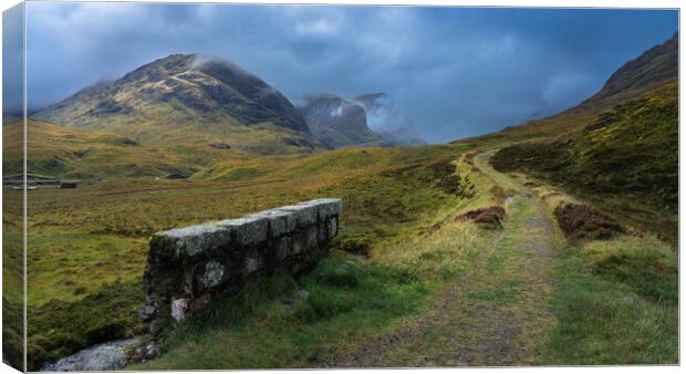 The old road to Glencoe  Canvas Print by Anthony McGeever