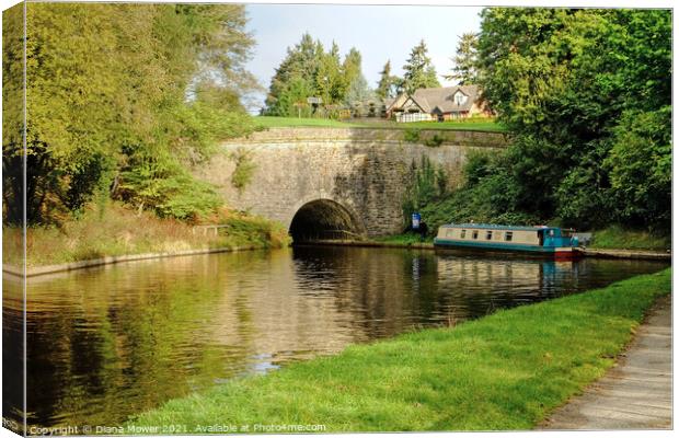 Chirk Tunnel Llangollen Canal Canvas Print by Diana Mower