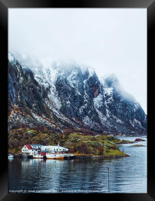 Mystical Lofoten Fjord Framed Print by Janet Carmichael