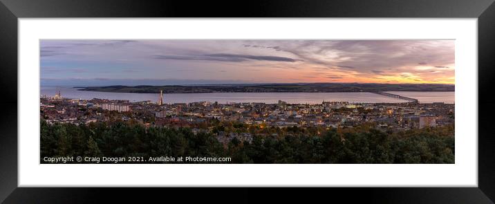 Dundee City Sunset Panorama Framed Mounted Print by Craig Doogan
