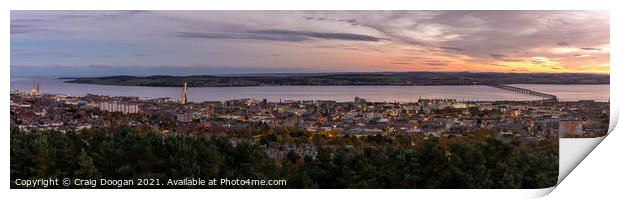 Dundee City Sunset Panorama Print by Craig Doogan