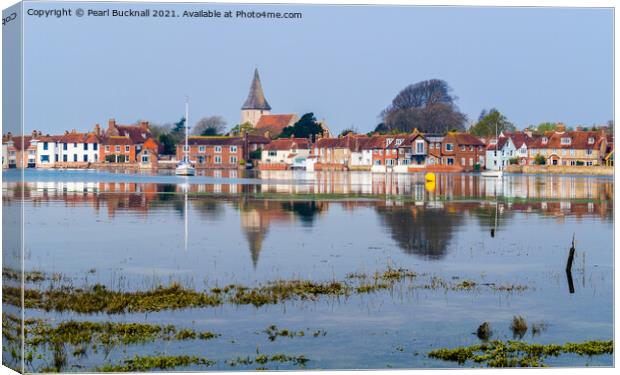 Picturesque Bosham Reflected in Chichester Harbour Canvas Print by Pearl Bucknall