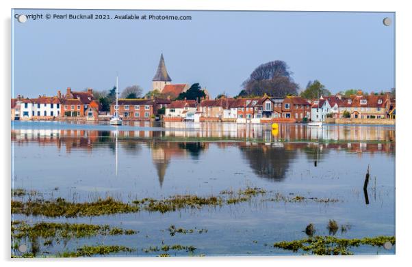Picturesque Bosham Reflected in Chichester Harbour Acrylic by Pearl Bucknall
