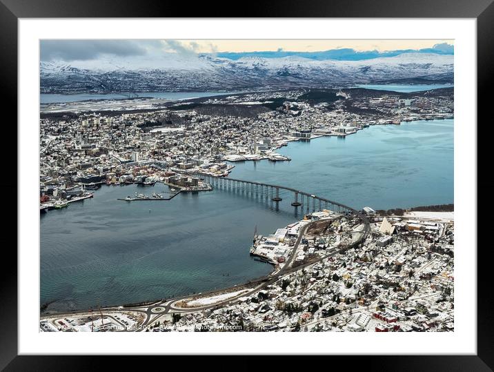 Tromso From Above Framed Mounted Print by Janet Carmichael