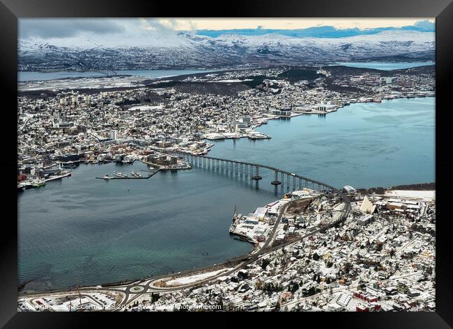 Tromso From Above Framed Print by Janet Carmichael