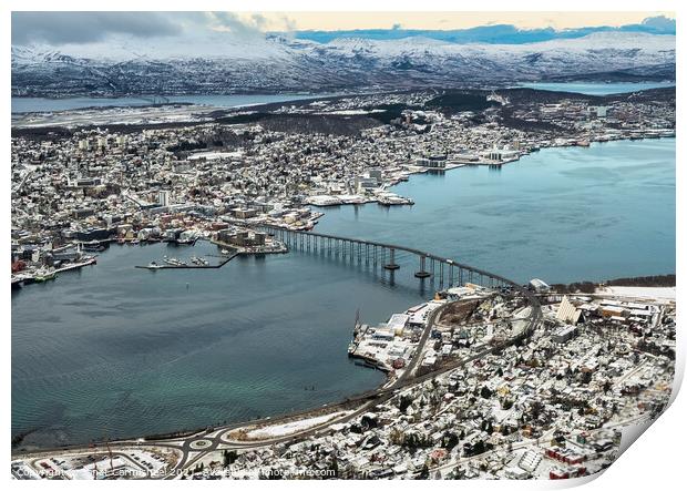 Tromso From Above Print by Janet Carmichael