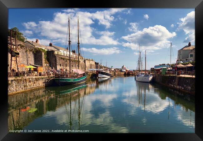 Charlestown Harbour, Cornwall Framed Print by Jon Jones