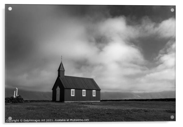 Iceland. Black icelandic church in Budir Acrylic by Delphimages Art