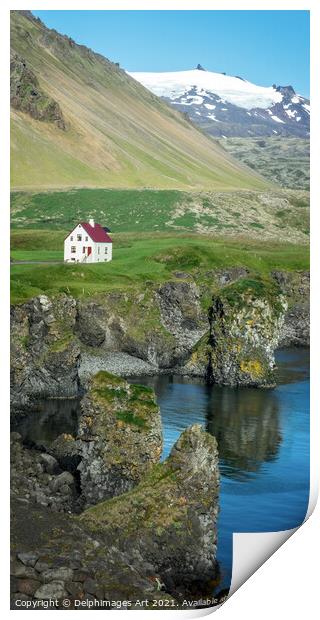 Iceland. Snaefellsnes peninsula landscape Print by Delphimages Art