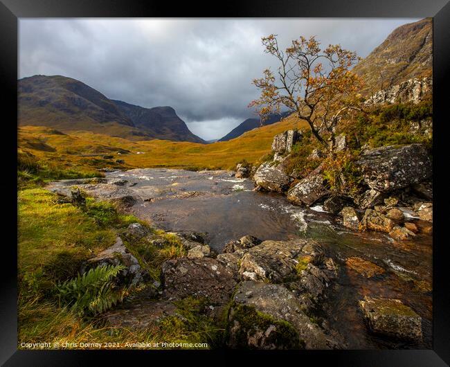 Glencoe Valley in the Scottish Highlands, UK Framed Print by Chris Dorney