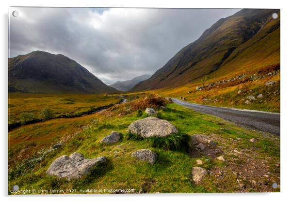 Glencoe in the Highlands of Scotland Acrylic by Chris Dorney