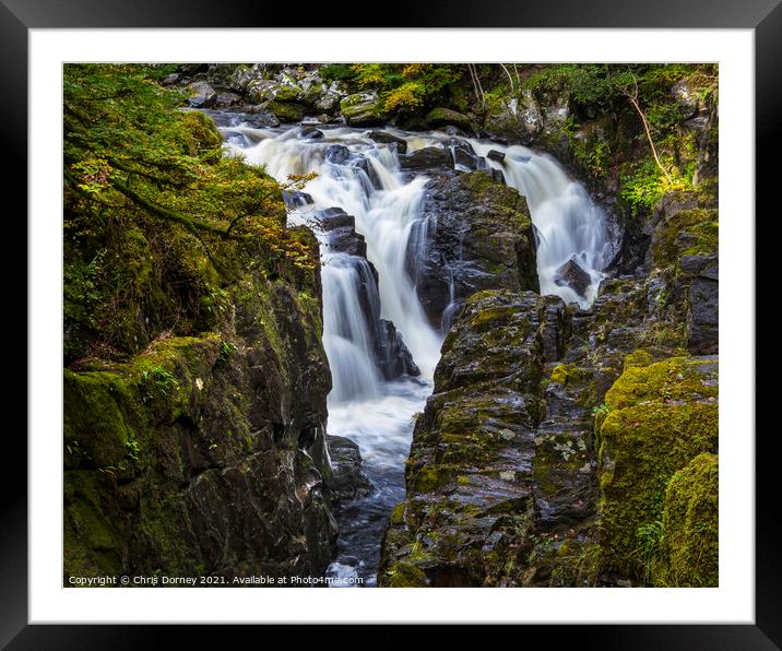 Black Linn Waterfall in the Hermitage Woodland, Scotland Framed Mounted Print by Chris Dorney