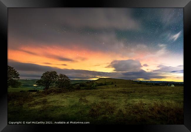 The glow of the Aurora in the Brecon Beacons Framed Print by Karl McCarthy