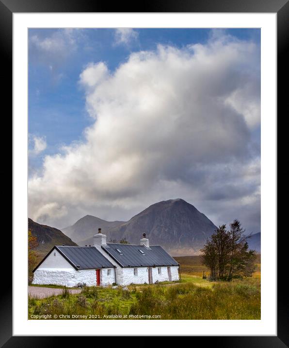 Blackrock Cottage in Glencoe, Scotland Framed Mounted Print by Chris Dorney
