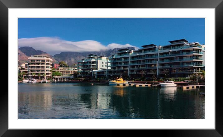 Table Mountain and Apartments Cape Town Framed Mounted Print by Jeremy Hayden