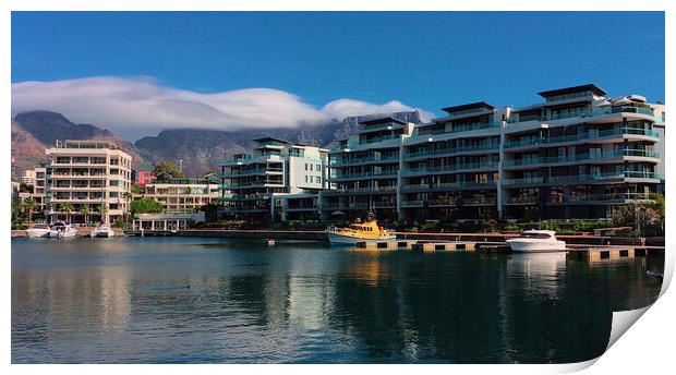 Table Mountain and Apartments Cape Town Print by Jeremy Hayden